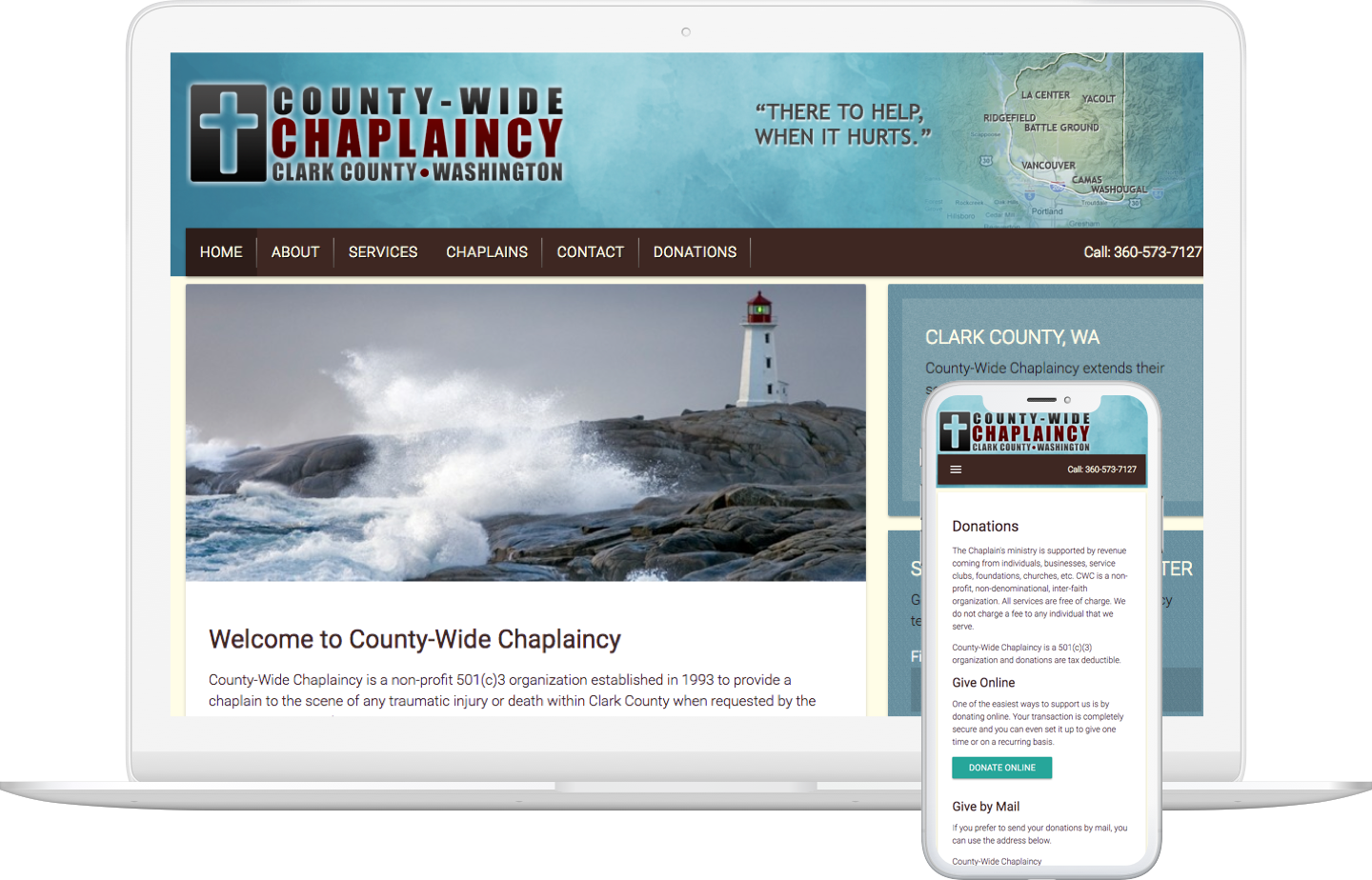 Screenshot of County-Wide Chaplaincy website